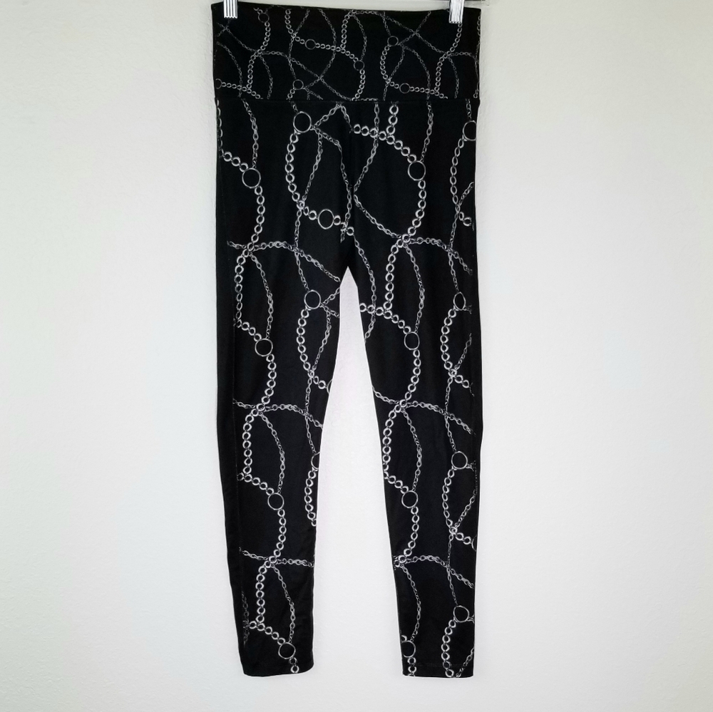 VICTORIA SPORT Black & White Chain Leggings, S